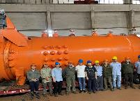 Dongrun team with completed large heat exchanger for retrofit project